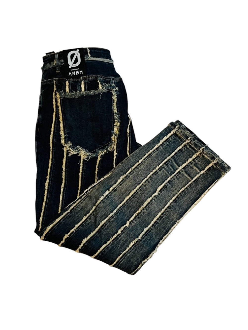 Anom Denim NWT Navy & White Stripe Straight Jeans for Men
